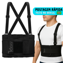 Cinta Colete Lombar Reforçada Elástica Ajustável EPI Corretor Postural Carregar Peso